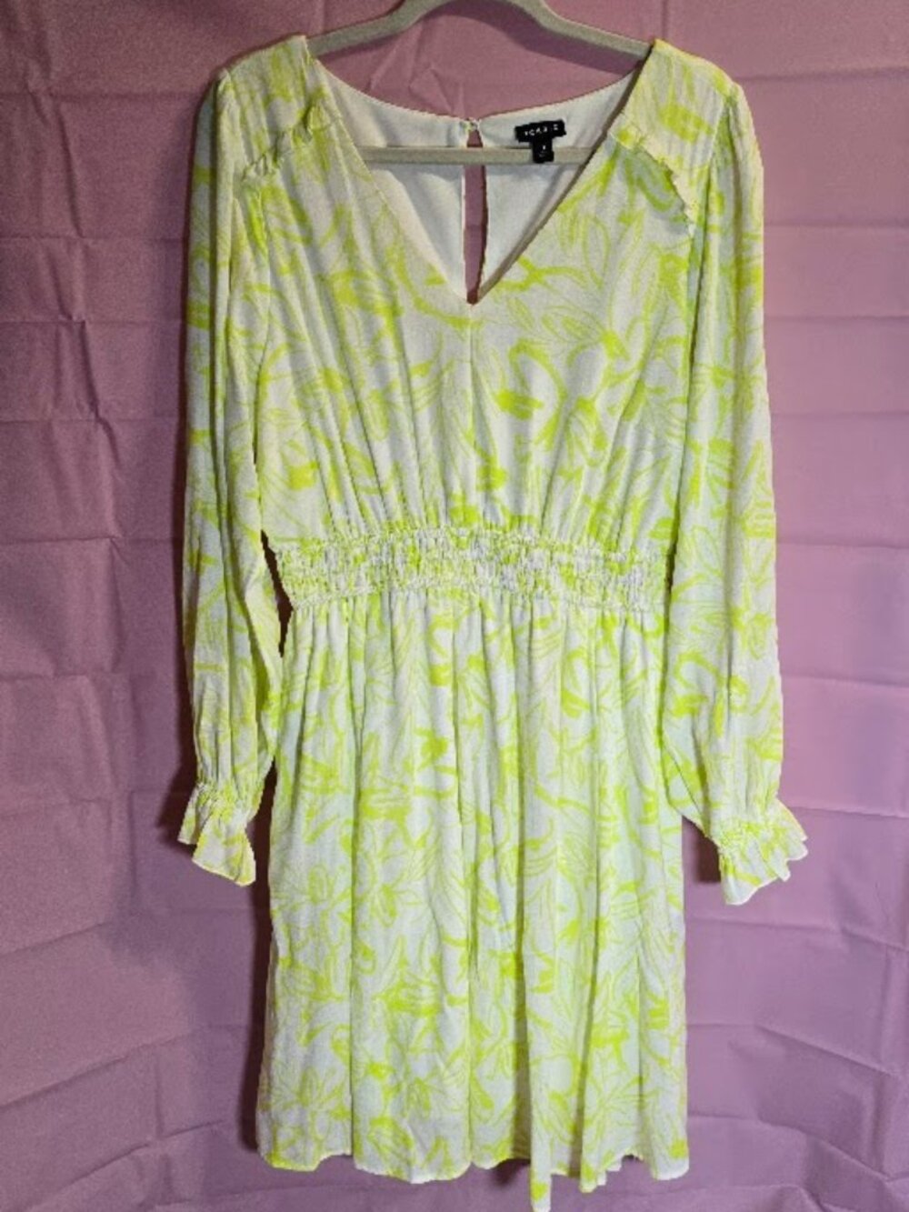 Torrid Neon Lime & White Abstract Floral Dress